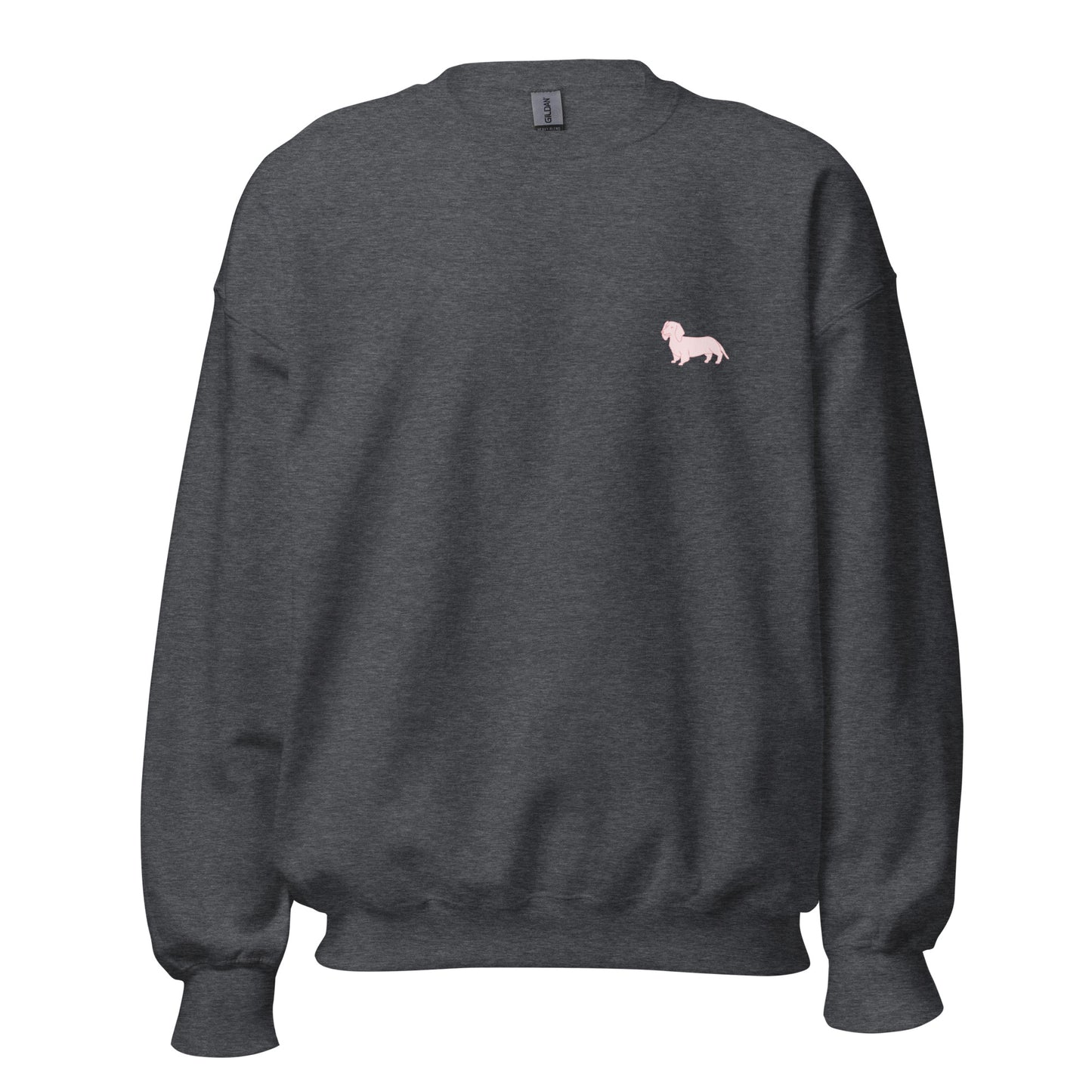 Simple Dachshund Outline in Pink Sweatshirt