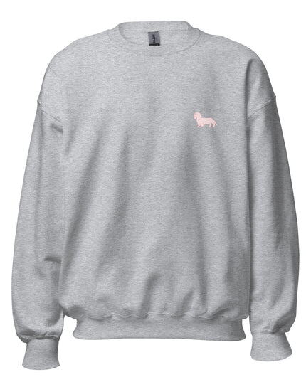 Simple Dachshund Outline in Pink Sweatshirt