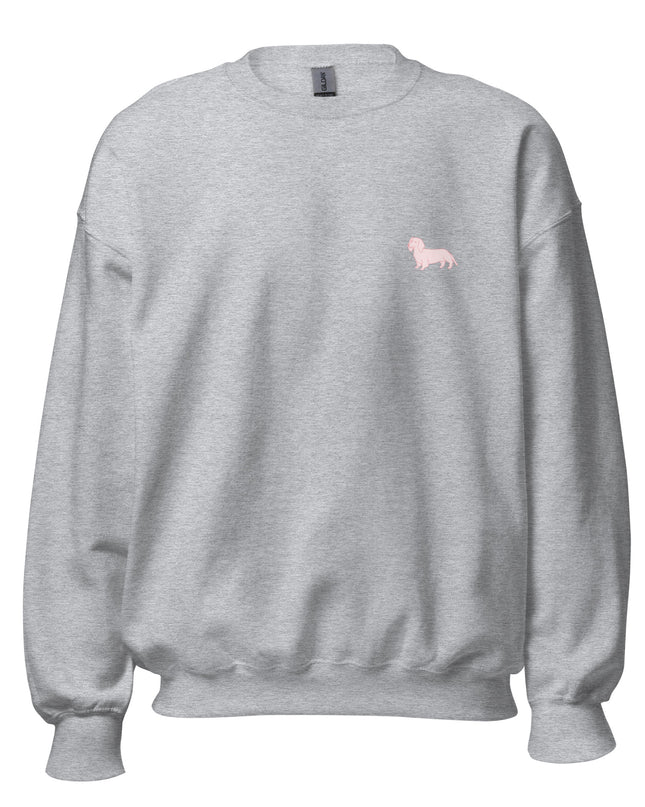 Simple Dachshund Outline in Pink Sweatshirt