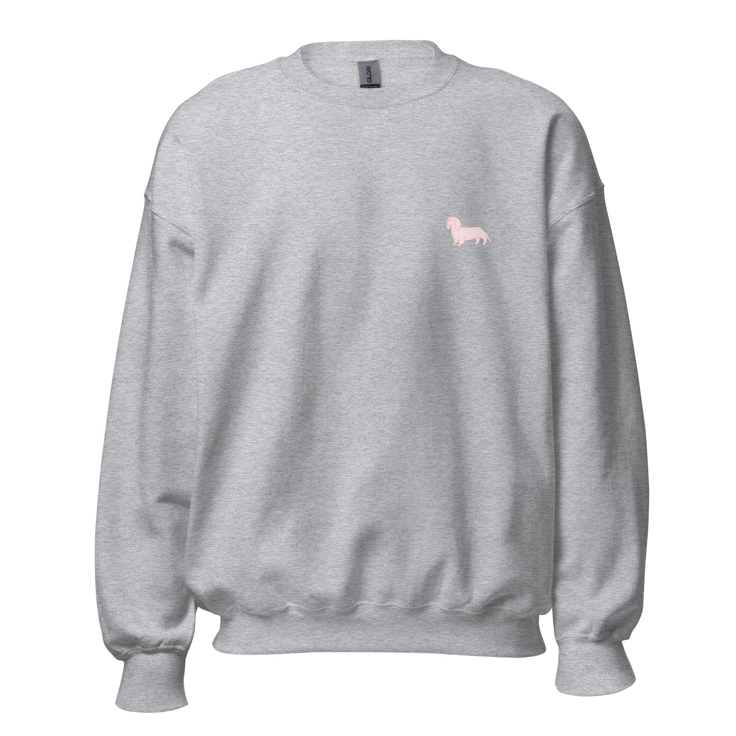 Simple Dachshund Outline in Pink Sweatshirt