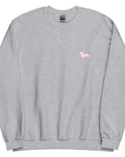 Simple Dachshund Outline in Pink Sweatshirt