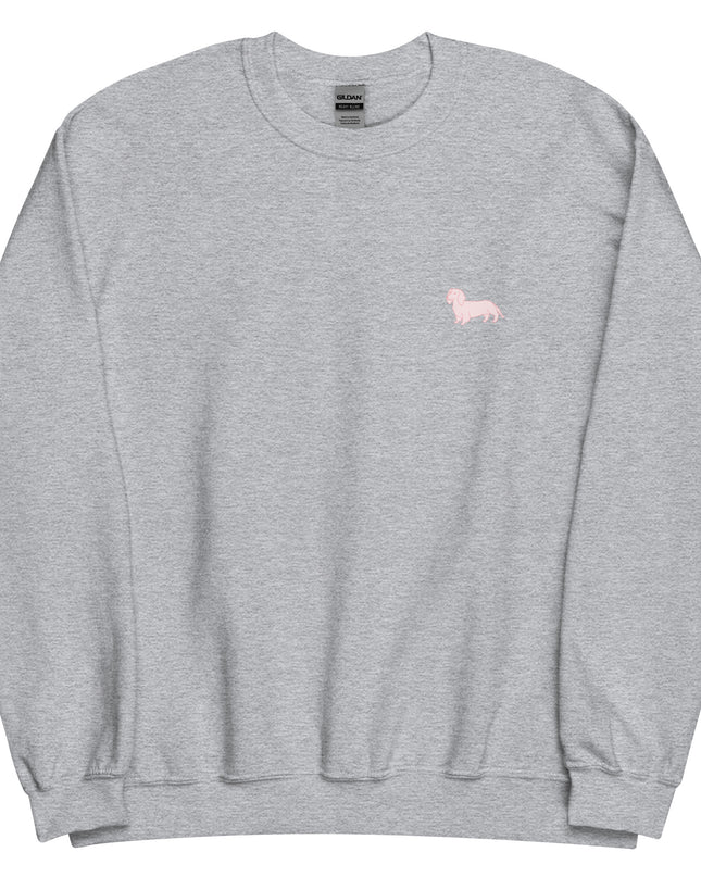 Simple Dachshund Outline in Pink Sweatshirt