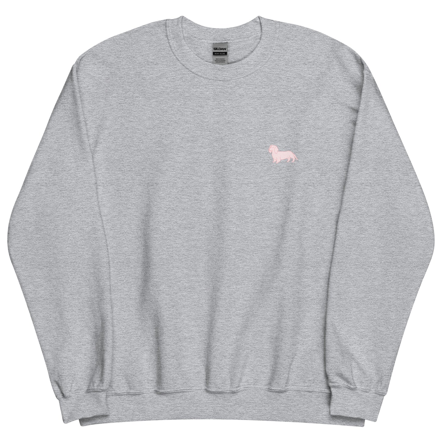 Simple Dachshund Outline in Pink Sweatshirt