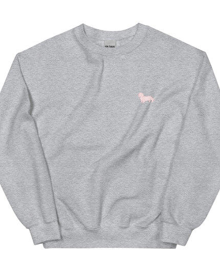 Simple Dachshund Outline in Pink Sweatshirt
