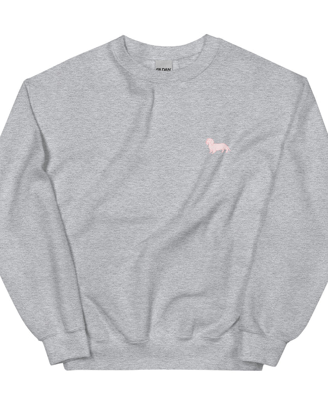 Simple Dachshund Outline in Pink Sweatshirt