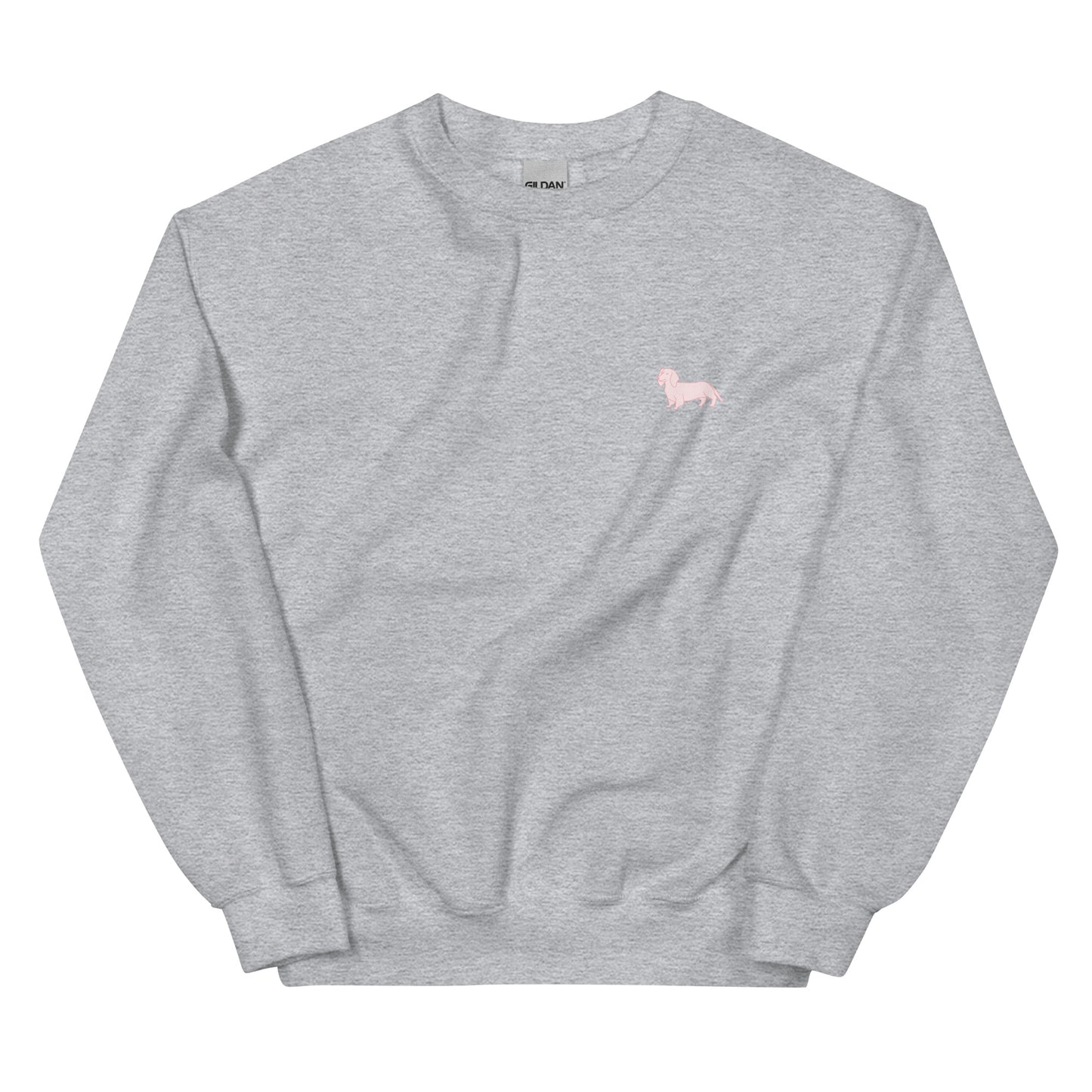 Simple Dachshund Outline in Pink Sweatshirt