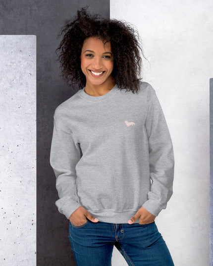 Simple Dachshund Outline in Pink Sweatshirt
