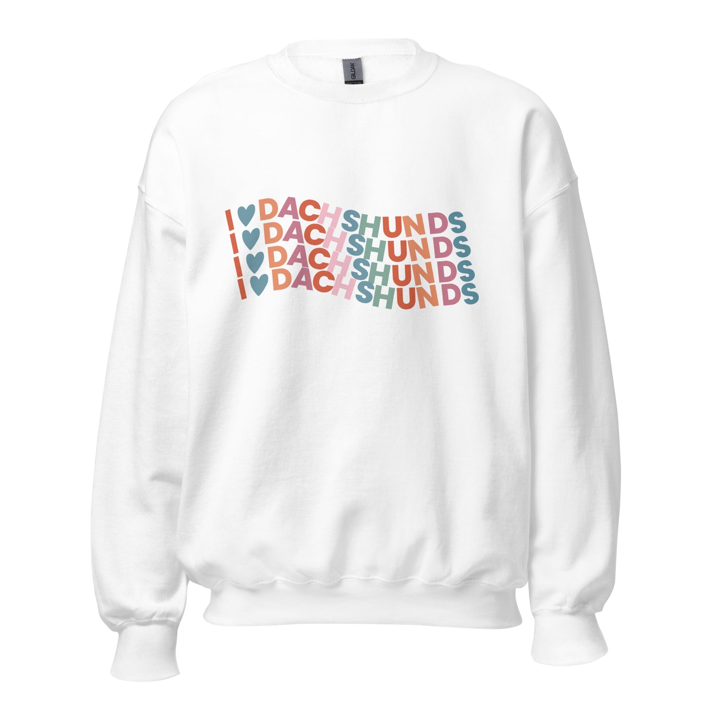 Colorful I Love Dachshund Sweatshirt