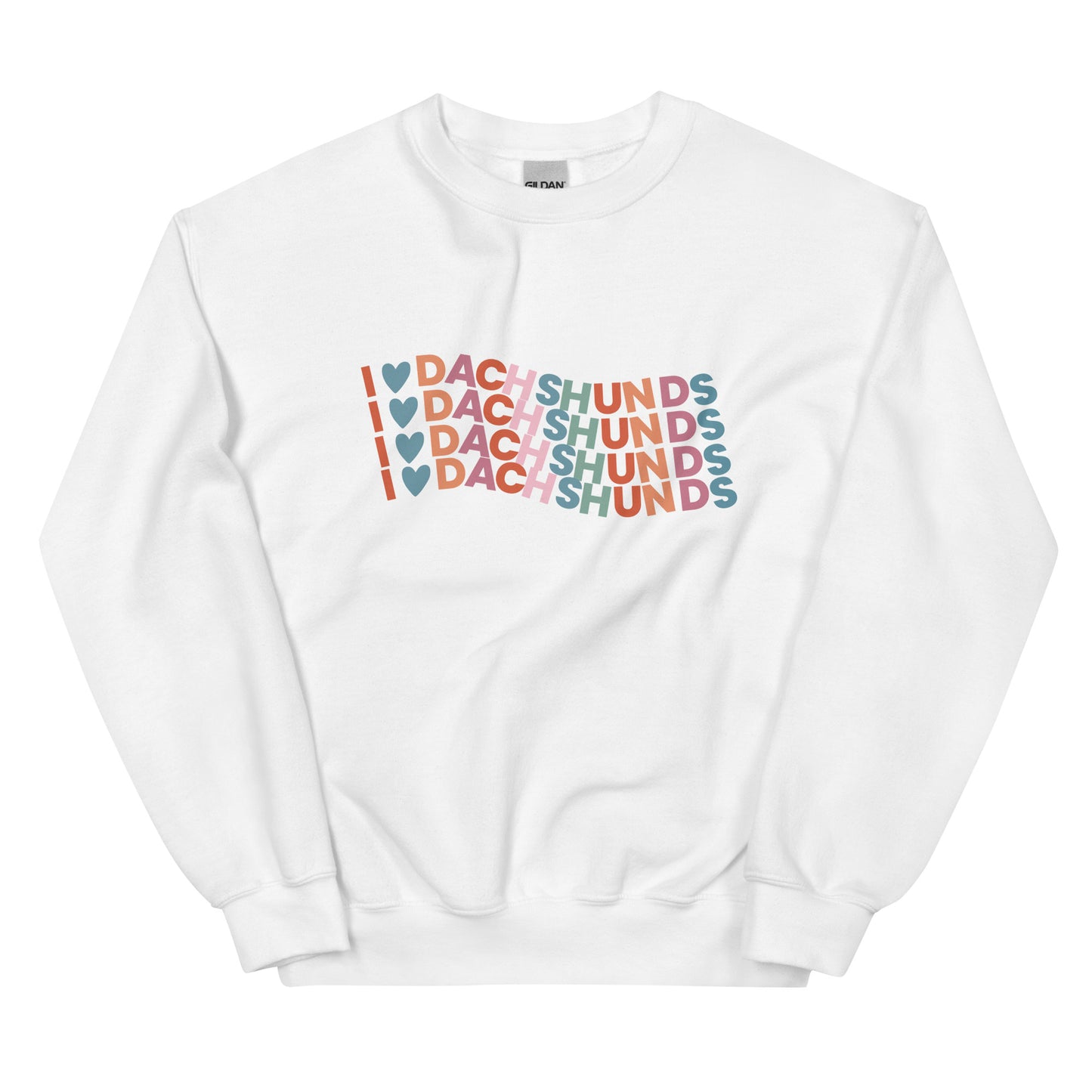 Colorful I Love Dachshund Sweatshirt