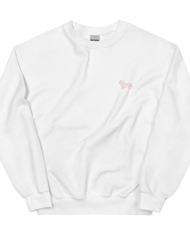 Simple Dachshund Outline in Pink Sweatshirt