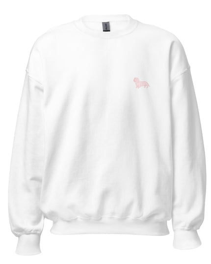 Simple Dachshund Outline in Pink Sweatshirt