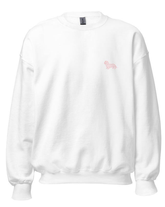Simple Dachshund Outline in Pink Sweatshirt