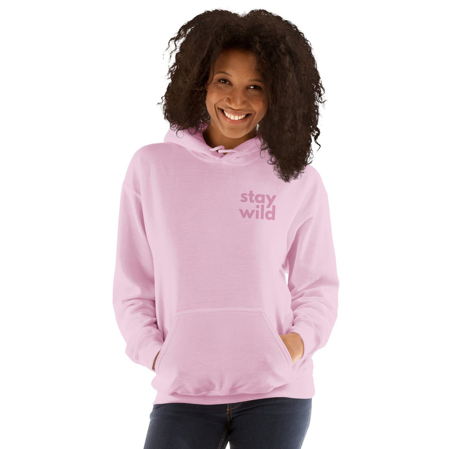 'Stay Wild' Bold Pink Unisex Hoodie