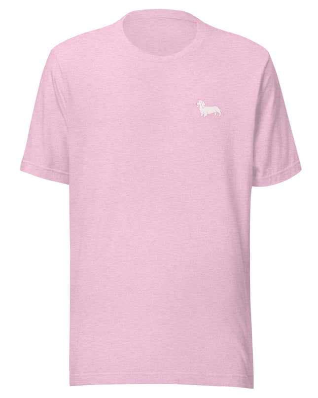 Pink Dachshund Outline Unisex Pink T-Shirt