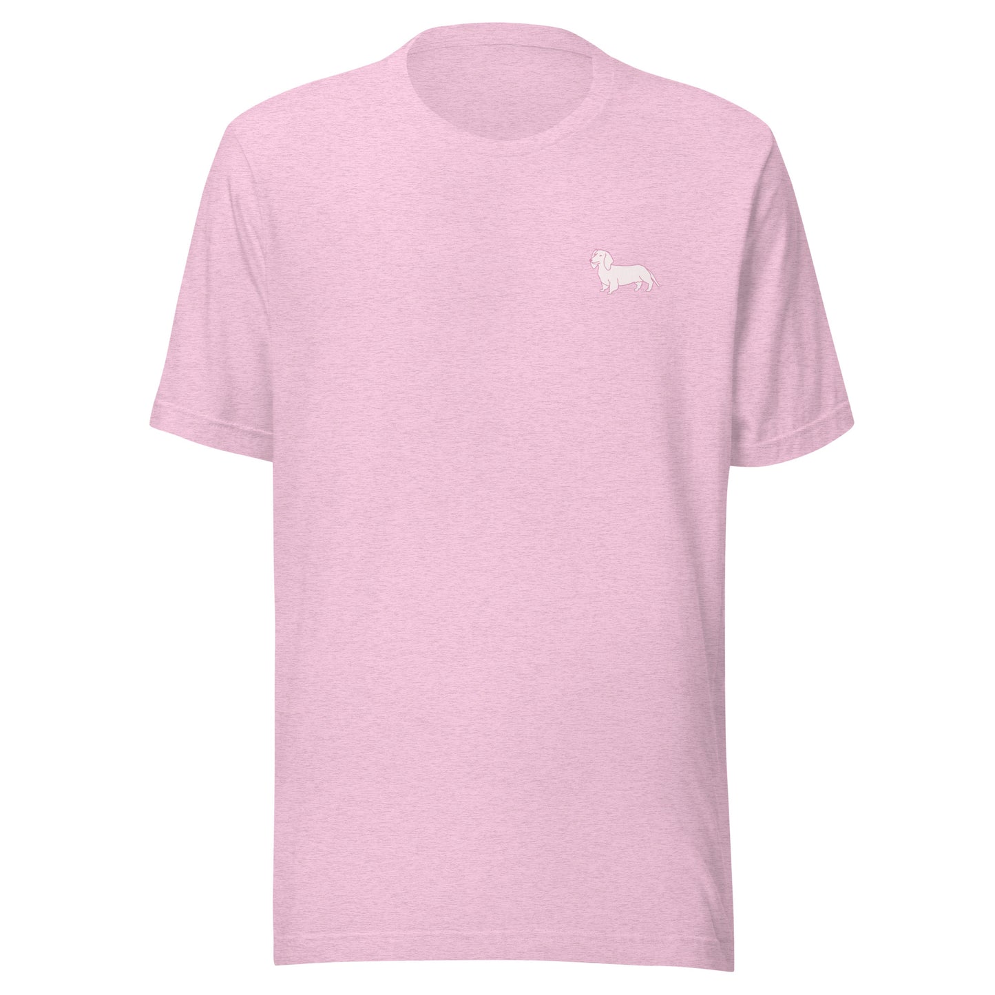 Pink Dachshund Outline Unisex Pink T-Shirt