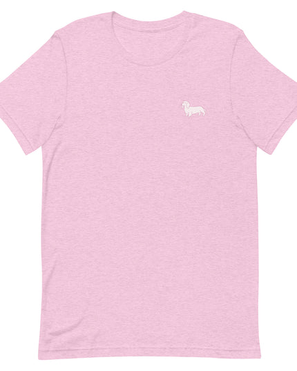 Pink Dachshund Outline Unisex Pink T-Shirt