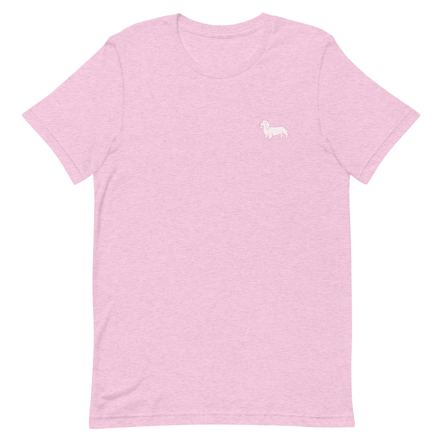 Pink Dachshund Outline Unisex Pink T-Shirt