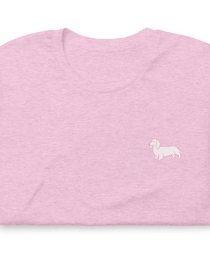 Pink Dachshund Outline Unisex Pink T-Shirt
