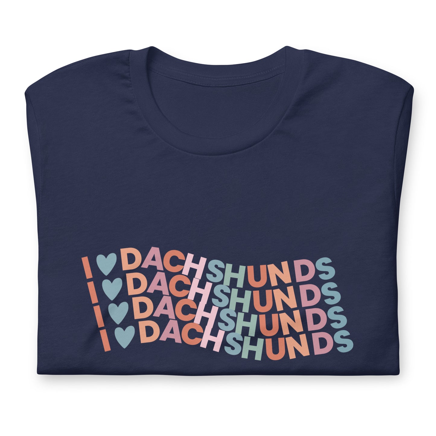 Colorful I Love Dachshund T-shirt