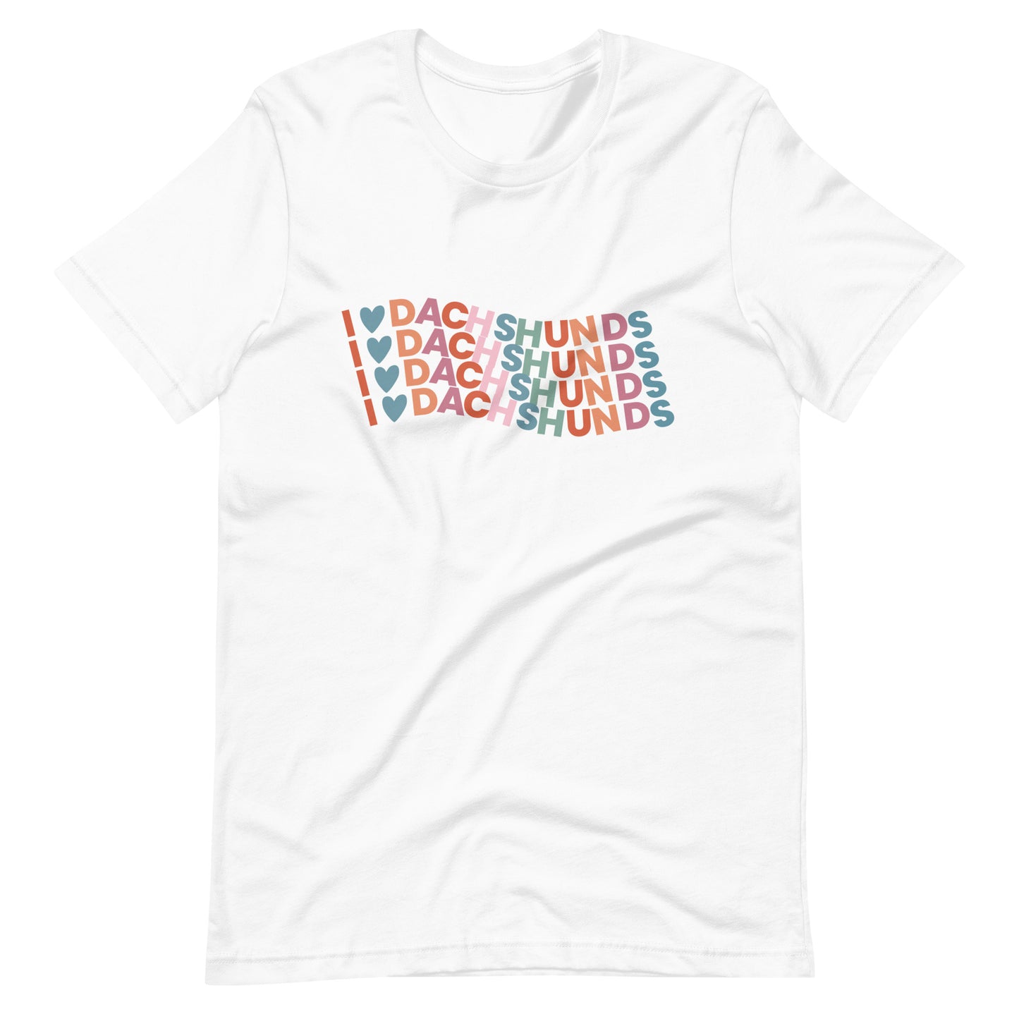 Colorful I Love Dachshund T-shirt