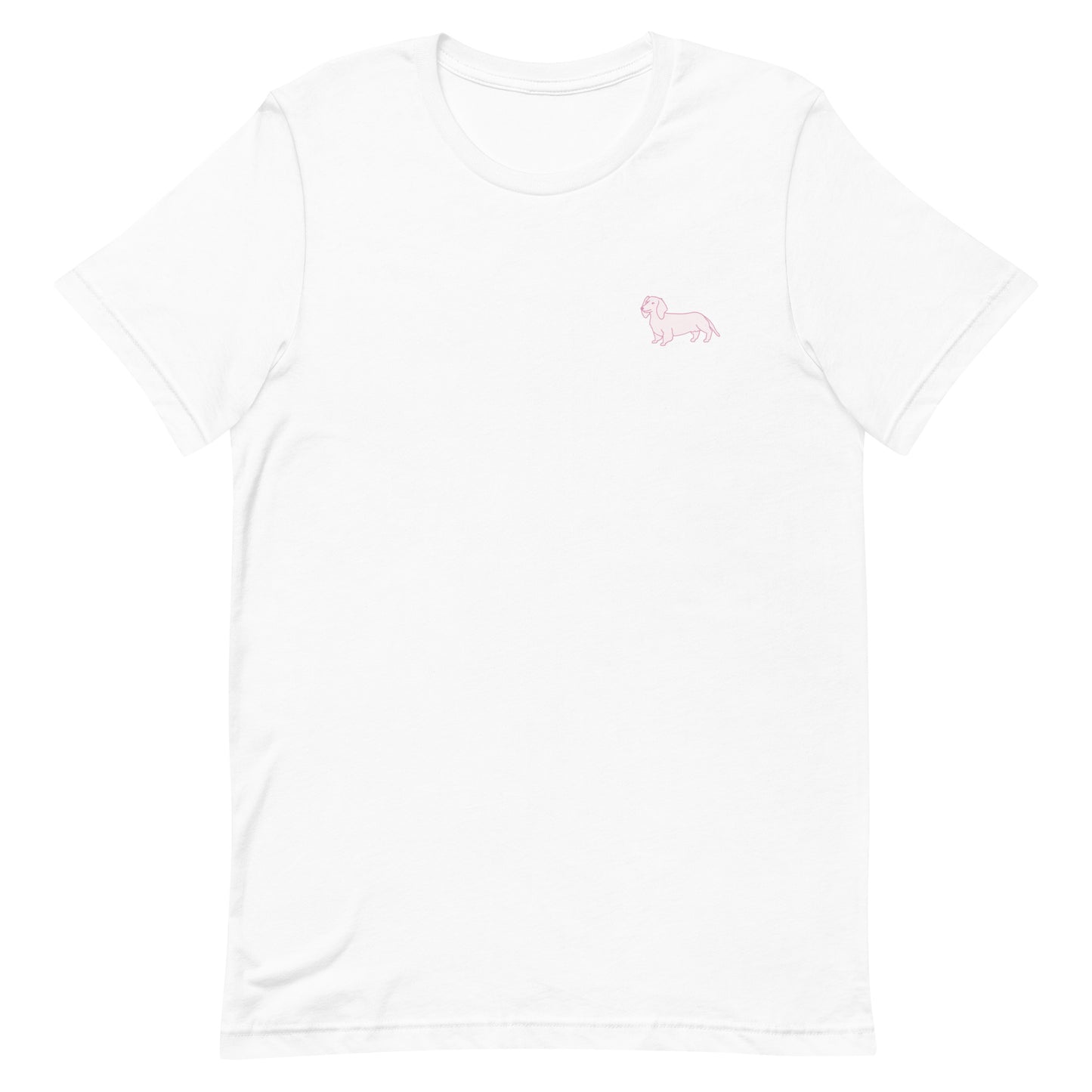 Pink Dachshund Outline Unisex Pink T-Shirt