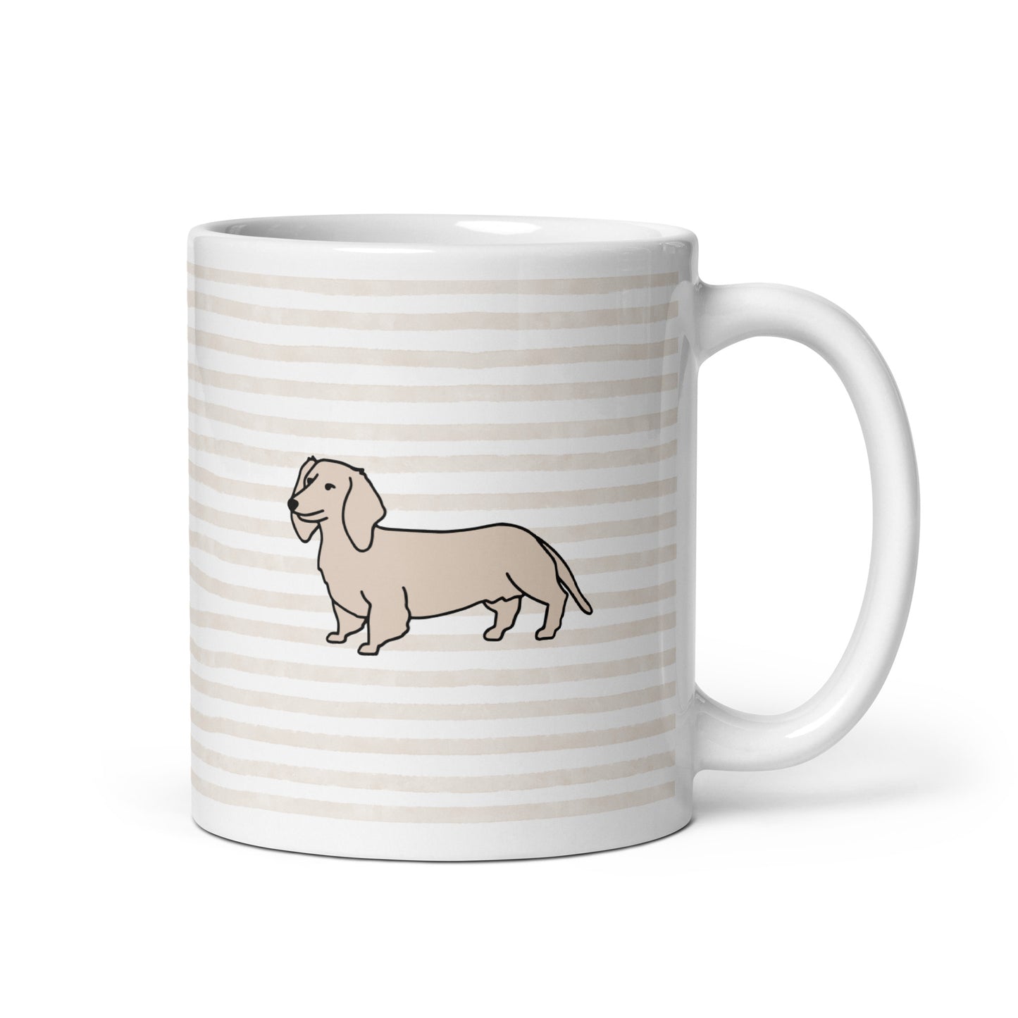 My Dachshund Mom Era Striped White Glossy Coffee Mug