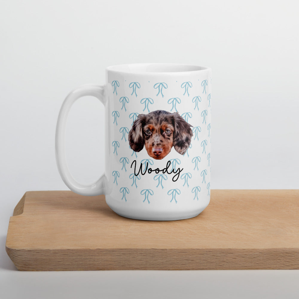 Pretty Pastel Bow Custom White Glossy Coffee Mug