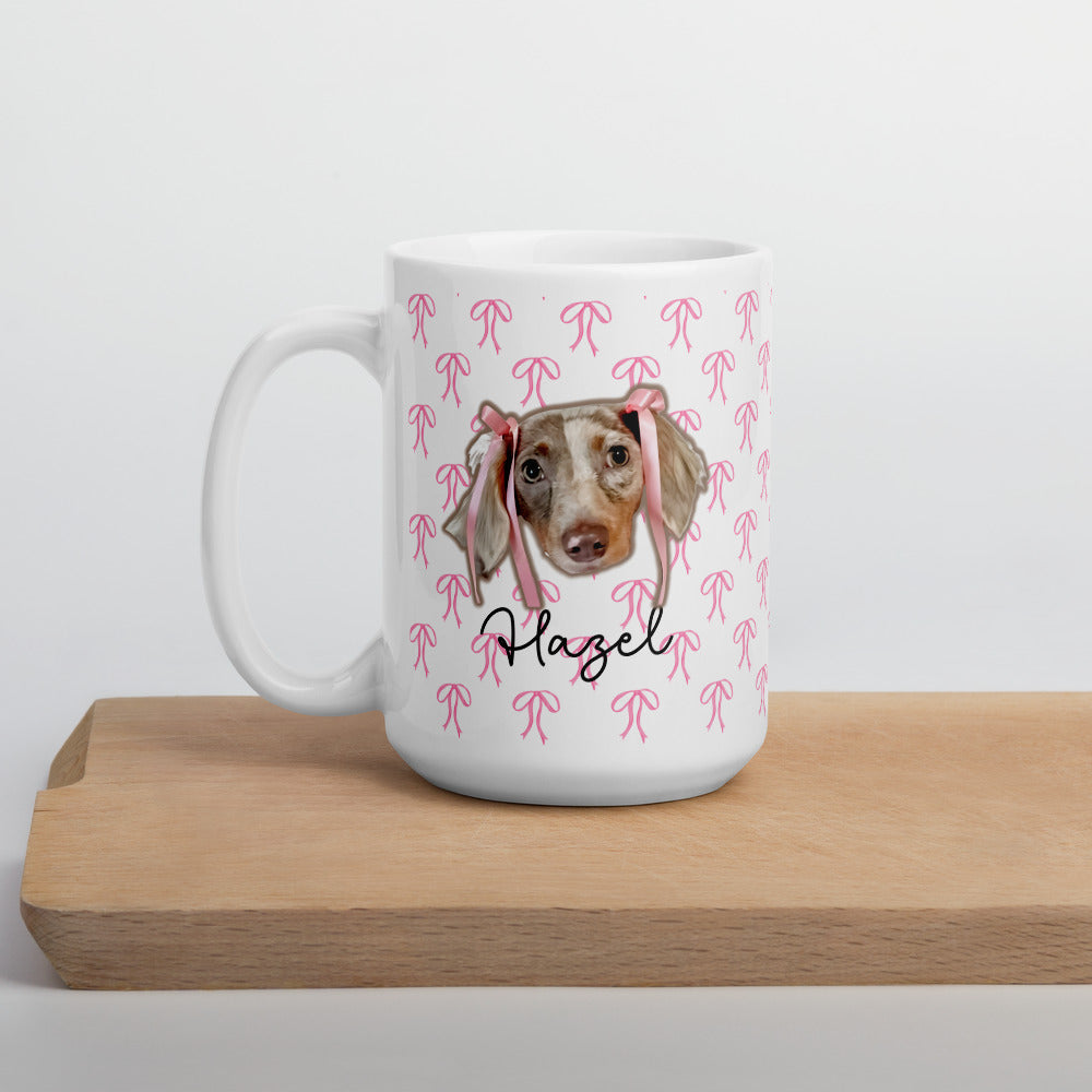 Pretty Pastel Bow Custom White Glossy Coffee Mug