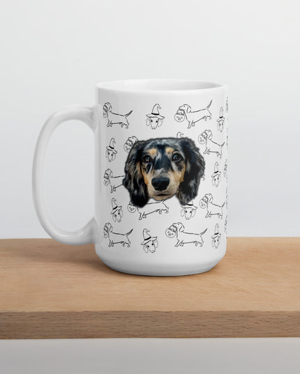 Dachshund Stroll Halloween Edition Custom Coffee Mug