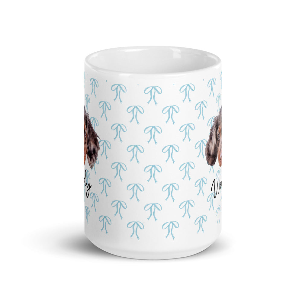 Pretty Pastel Bow Custom White Glossy Coffee Mug