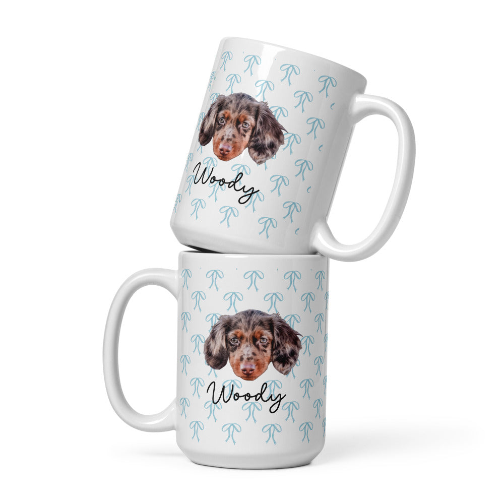 Pretty Pastel Bow Custom White Glossy Coffee Mug