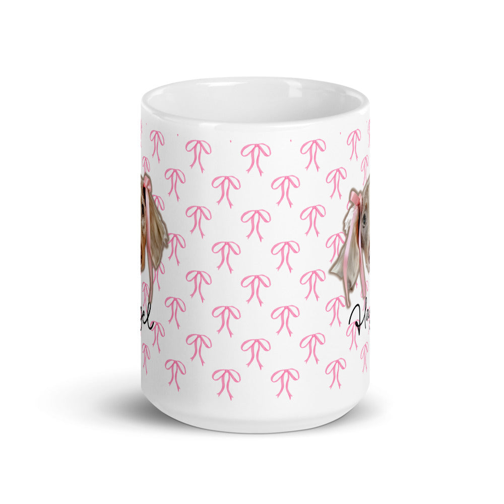 Pretty Pastel Bow Custom White Glossy Coffee Mug