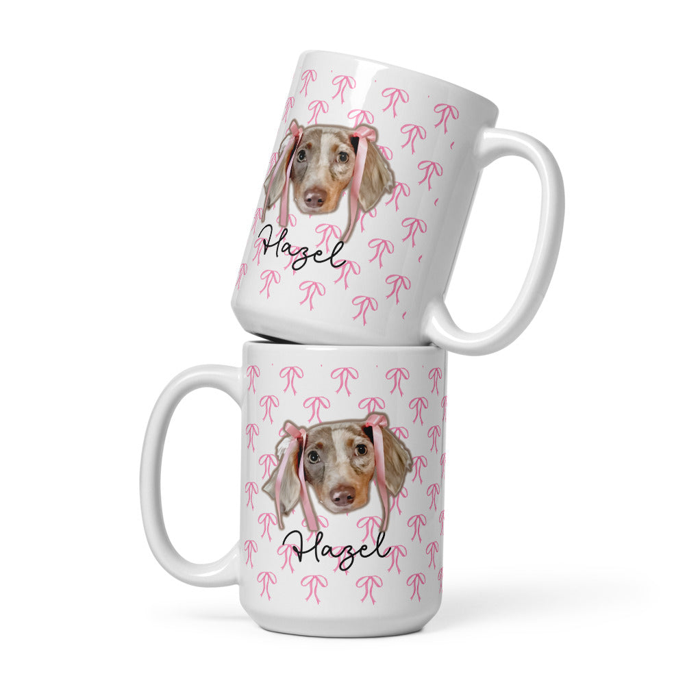 Pretty Pastel Bow Custom White Glossy Coffee Mug