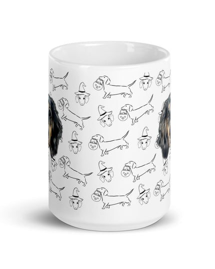 Dachshund Stroll Halloween Edition Custom Coffee Mug