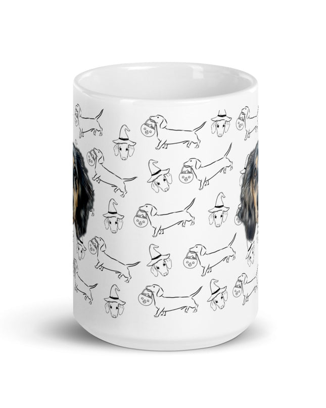 Dachshund Stroll Halloween Edition Custom Coffee Mug