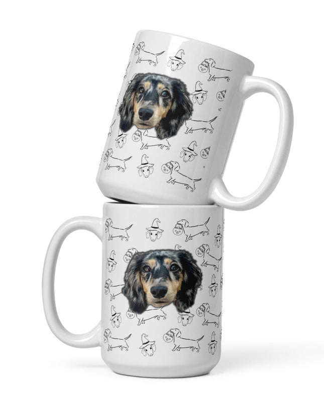 Dachshund Stroll Halloween Edition Custom Coffee Mug