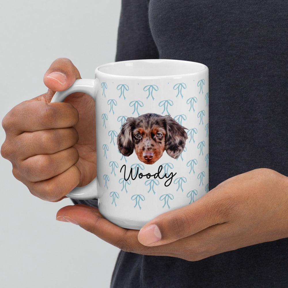 Pretty Pastel Bow Custom White Glossy Coffee Mug