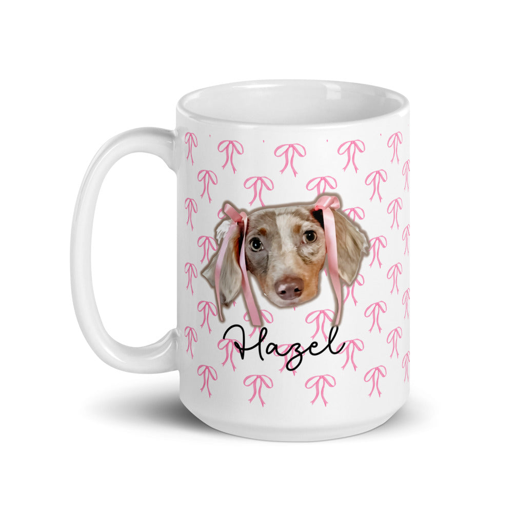 Pretty Pastel Bow Custom White Glossy Coffee Mug