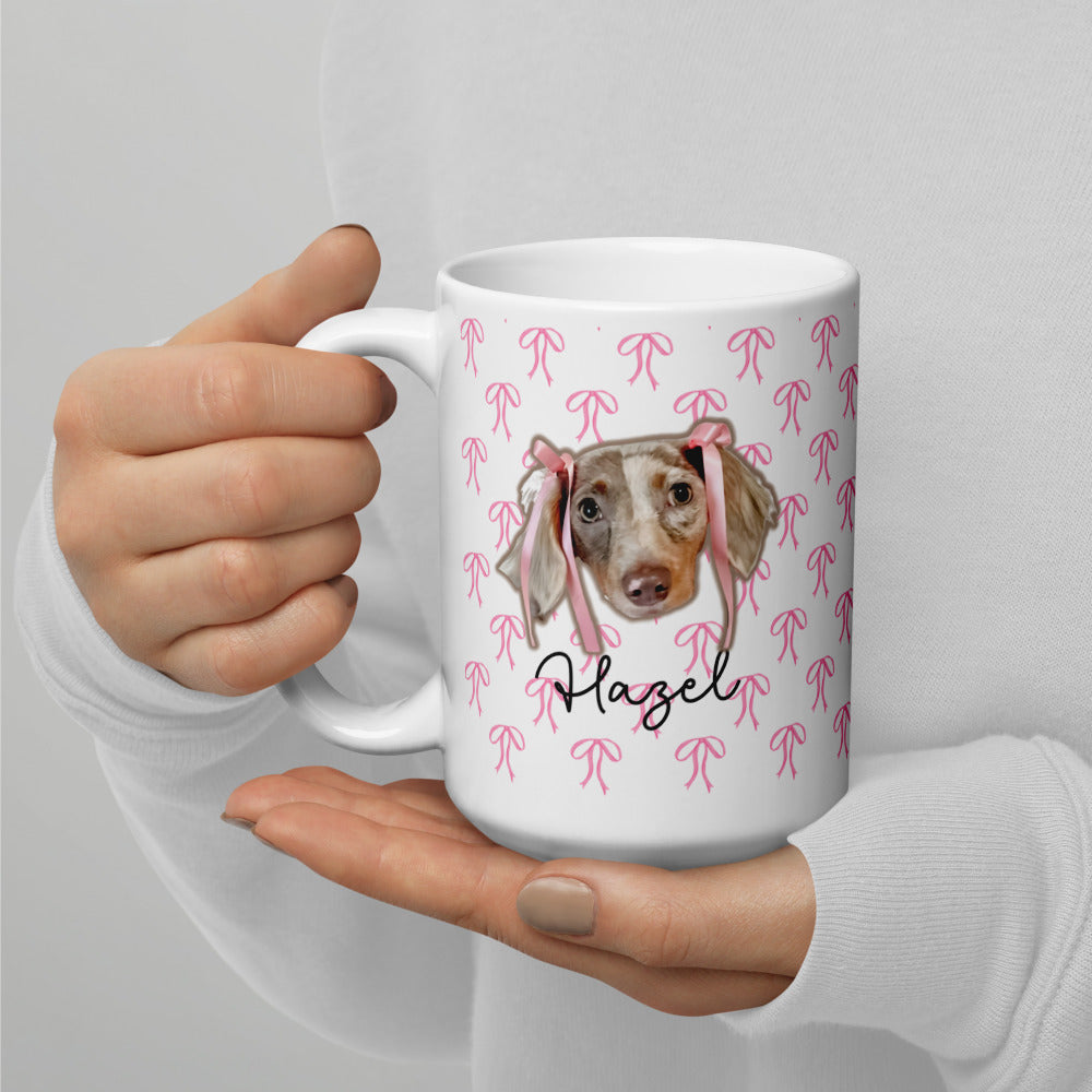 Pretty Pastel Bow Custom White Glossy Coffee Mug