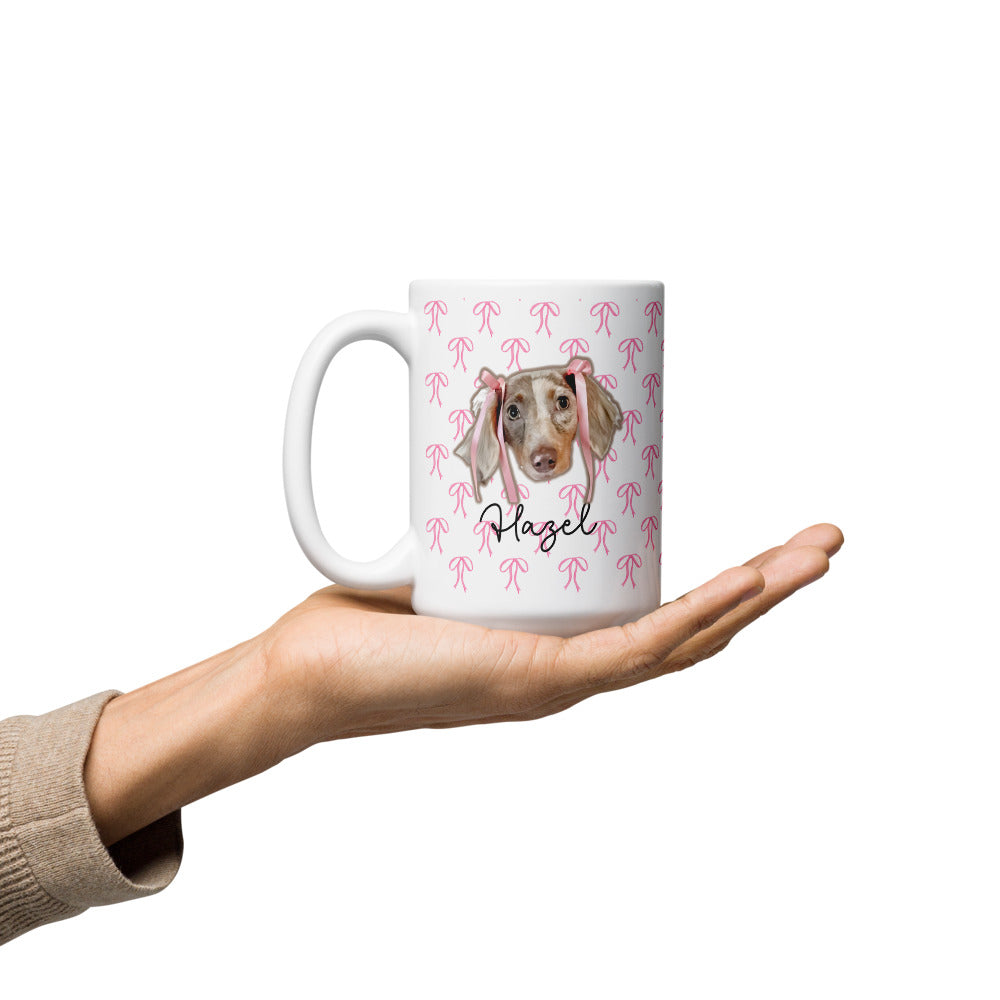 Pretty Pastel Bow Custom White Glossy Coffee Mug