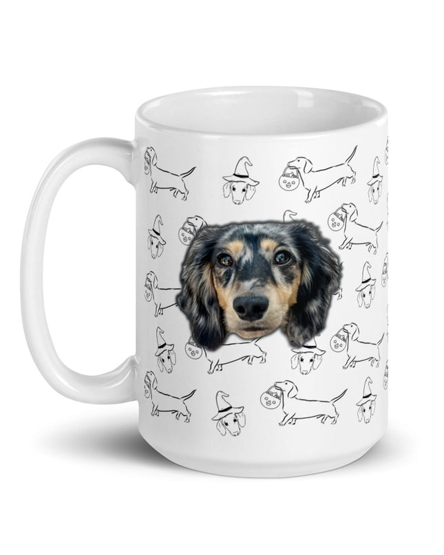 Dachshund Stroll Halloween Edition Custom Coffee Mug