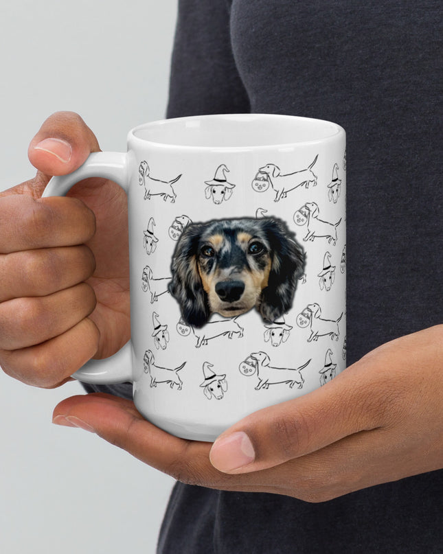 Dachshund Stroll Halloween Edition Custom Coffee Mug