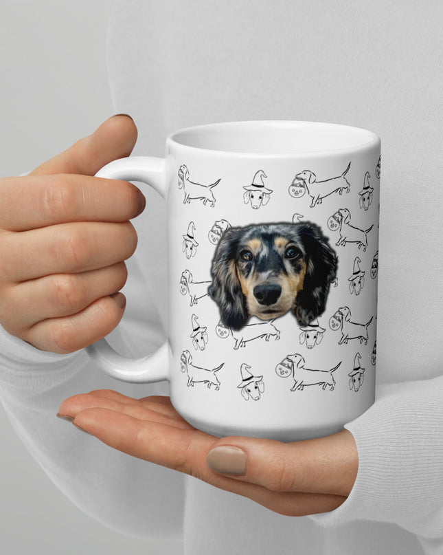 Dachshund Stroll Halloween Edition Custom Coffee Mug