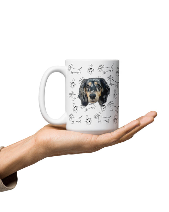 Dachshund Stroll Halloween Edition Custom Coffee Mug