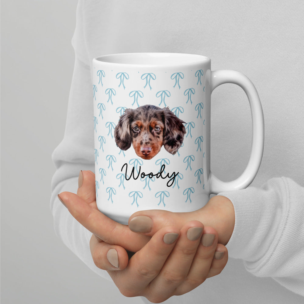 Pretty Pastel Bow Custom White Glossy Coffee Mug