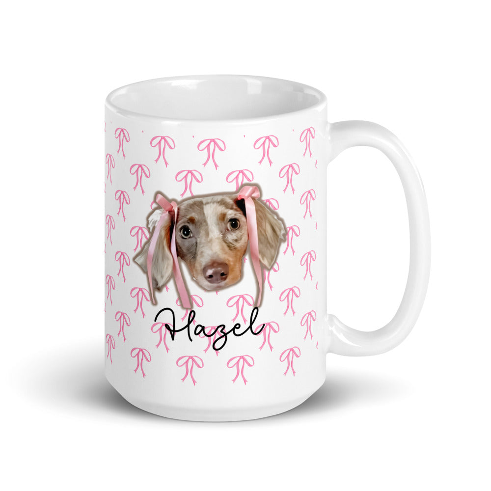 Pretty Pastel Bow Custom White Glossy Coffee Mug