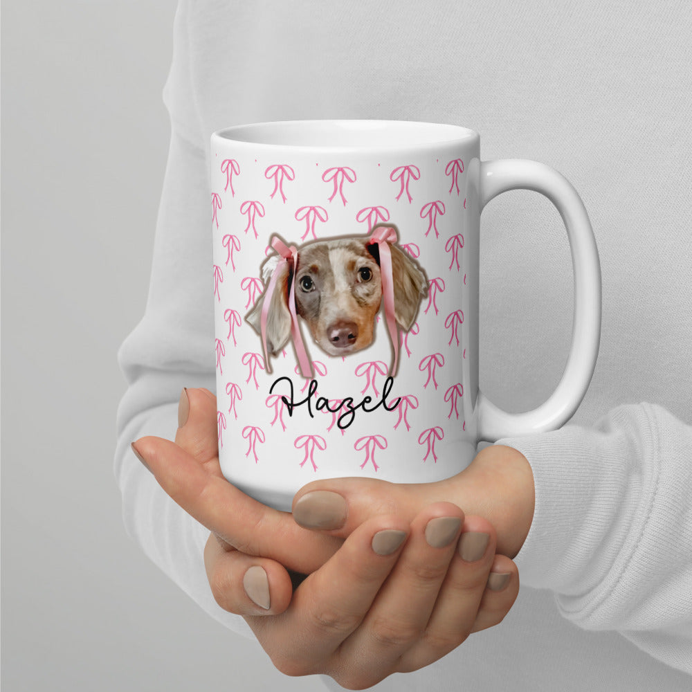 Pretty Pastel Bow Custom White Glossy Coffee Mug