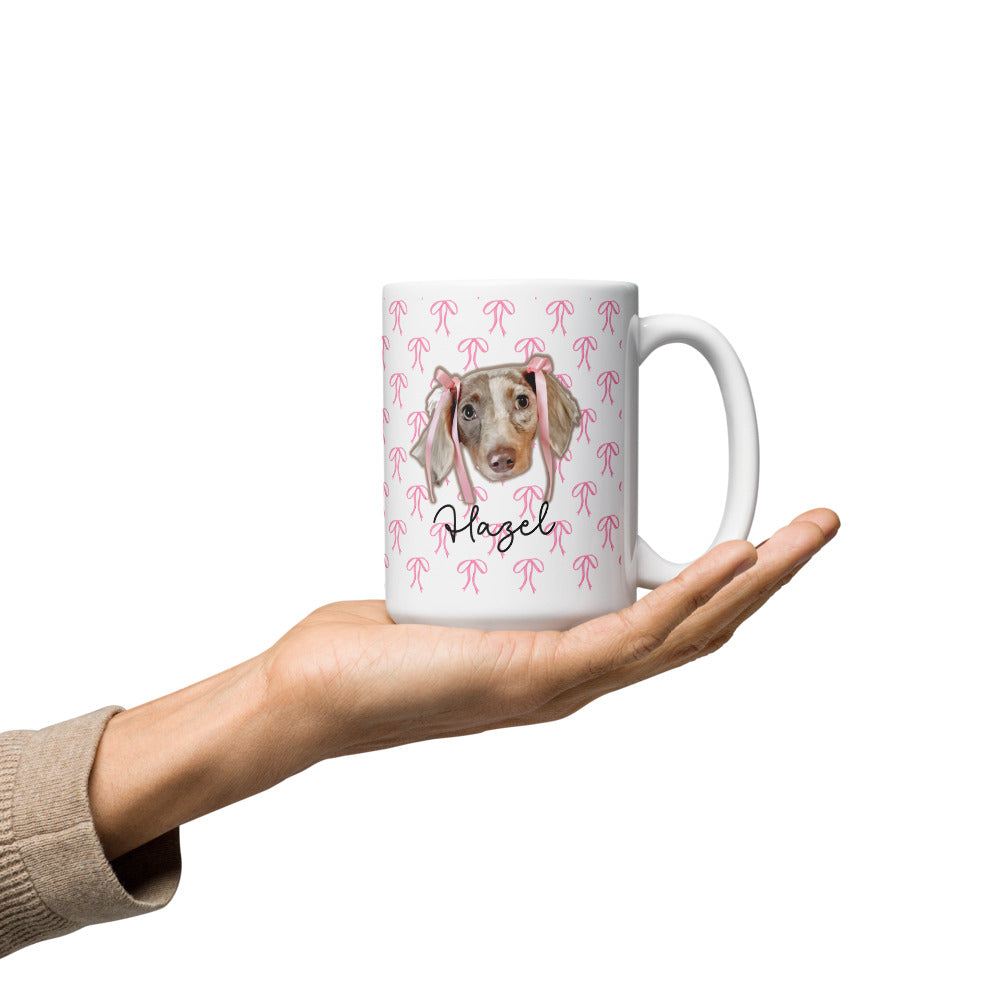 Pretty Pastel Bow Custom White Glossy Coffee Mug