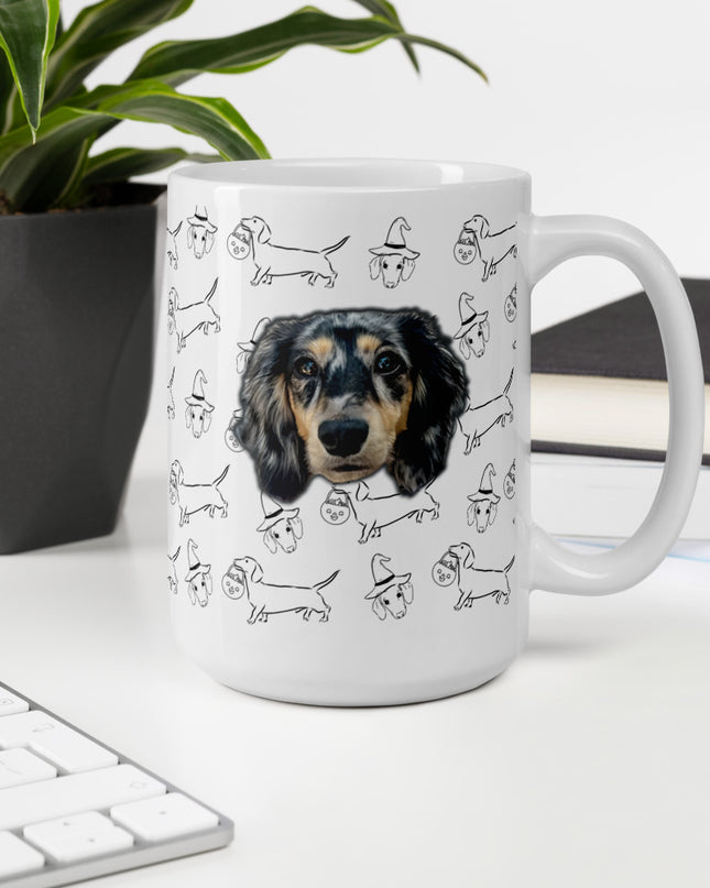 Dachshund Stroll Halloween Edition Custom Coffee Mug