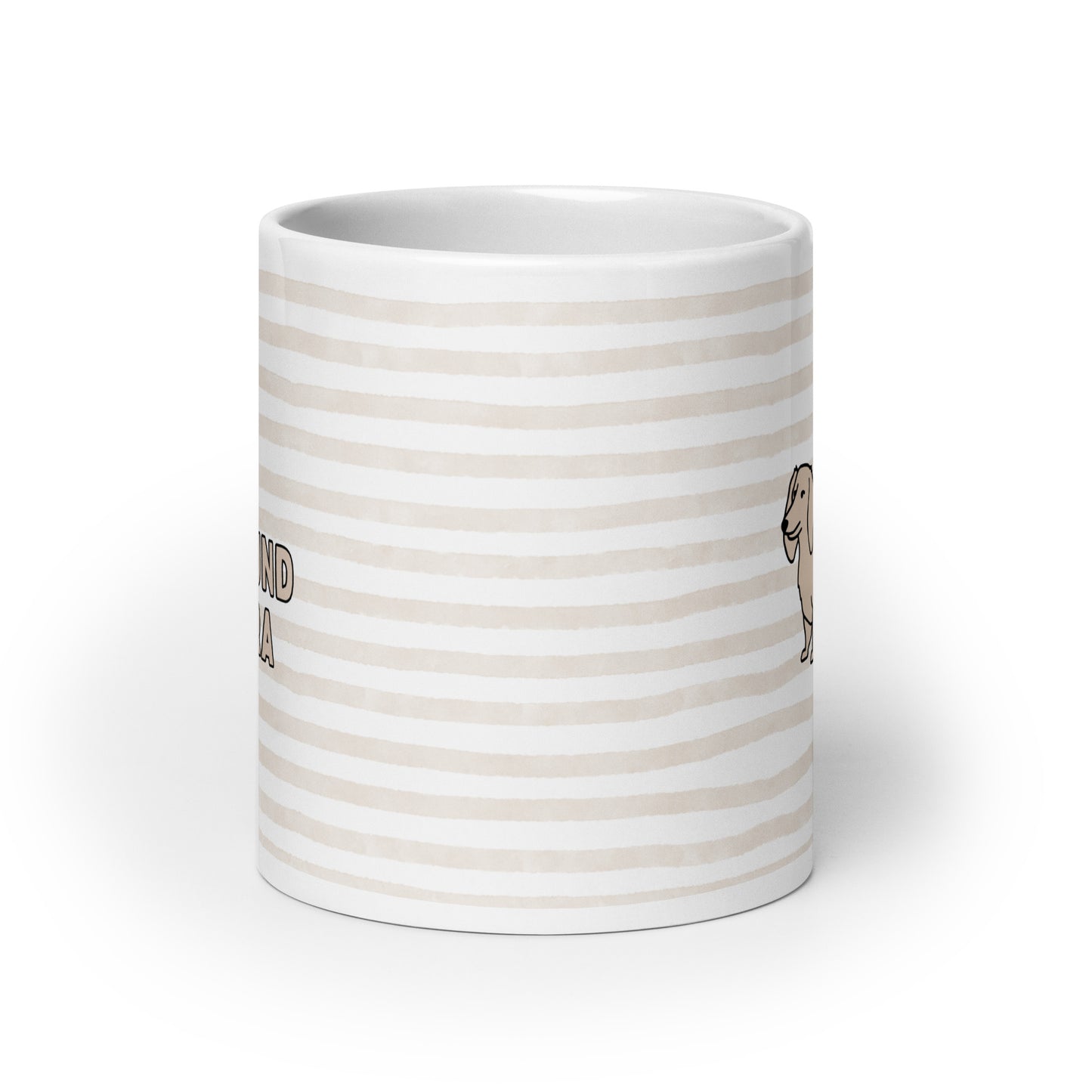 My Dachshund Mom Era Striped White Glossy Coffee Mug